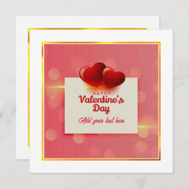 Valentine's Day With Red Hearts I Romantic Love   シーズンカード