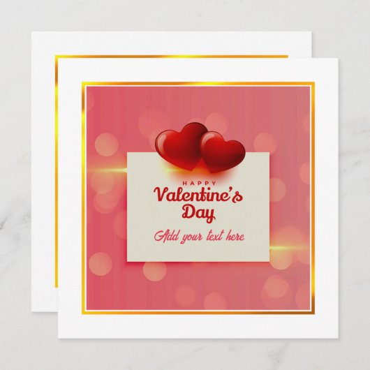 Valentine's Day With Red Hearts I Romantic Love   シーズンカード (正面/裏面)