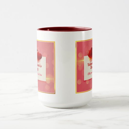 Valentine's Day With Red Hearts I Romantic Love マグカップ (中央)