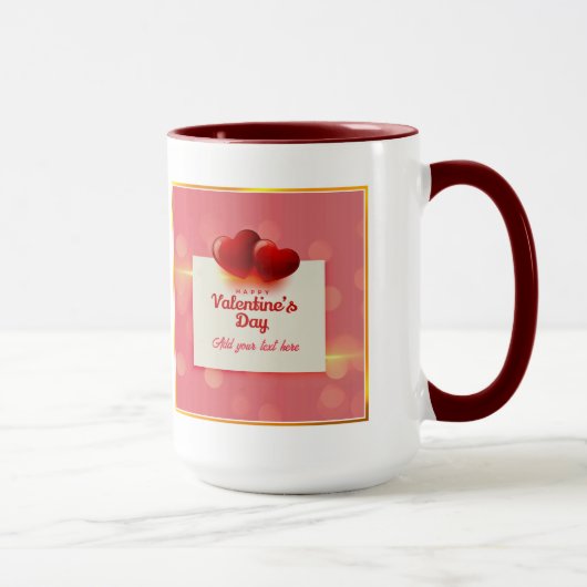 Valentine's Day With Red Hearts I Romantic Love マグカップ (右)