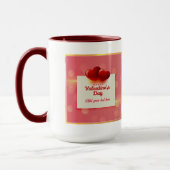 Valentine's Day With Red Hearts I Romantic Love マグカップ (左)