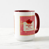 Valentine's Day With Red Hearts I Romantic Love マグカップ (正面右)