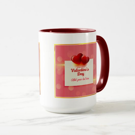 Valentine's Day With Red Hearts I Romantic Love マグカップ (正面右)