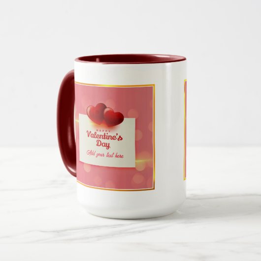 Valentine's Day With Red Hearts I Romantic Love マグカップ (正面左)