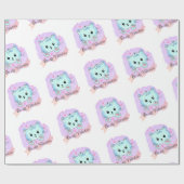 Valentine's Day Wrapping Paper Cat Kitten Love  ラッピングペーパー (フラット)