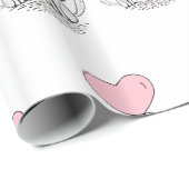 Valentine's Day Wrapping Paper Cat Pink Hearts ラッピングペーパー (ロールコーナー)