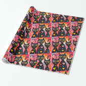 Valentine's Day Wrapping Paper Cats Hearts ラッピングペーパー (アンロールド)