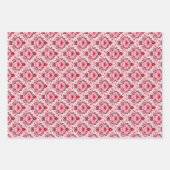 Valentines Day Wrapping Paper Flat Sheet Set of 3 ラッピングペーパーシート (正面3)