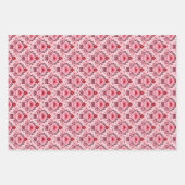 Valentines Day Wrapping Paper Flat Sheet Set of 3 ラッピングペーパーシート (正面2)