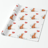 Valentine's Day Wrapping Paper Foxy Love Hearts ラッピングペーパー (アンロールド)