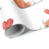Valentine's Day Wrapping Paper Foxy Love Hearts ラッピングペーパー (ロールコーナー)