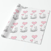 Valentine's Day Wrapping Paper Foxy Pink Hearts ラッピングペーパー (アンロールド)