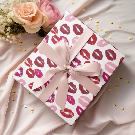 Valentine's Day Wrapping Paper | Kisses Pattern ラッピングペーパー