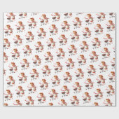 Valentine's Day Wrapping Paper Lady Red Hearts ラッピングペーパー (フラット)