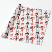 Valentine's Day Wrapping Paper Love Ladder Hearts ラッピングペーパー (アンロールド)
