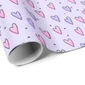 Valentine's Day Wrapping Paper Pink & PurpleHearts ラッピングペーパー (ロールコーナー)