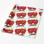 Valentine's Day Wrapping Paper Red Hearts Couple ラッピングペーパー (アンロールド)