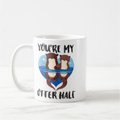 Valentine's Day You’re My Otter Half Love Pun Cute コーヒーマグカップ (左)