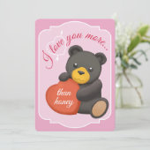 Valentines Flat Card Cute Black Bear シーズンカード (スタンド正面)