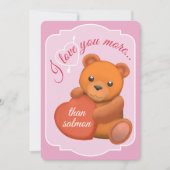 Valentines Flat Card Cute Brown Bear シーズンカード (正面)