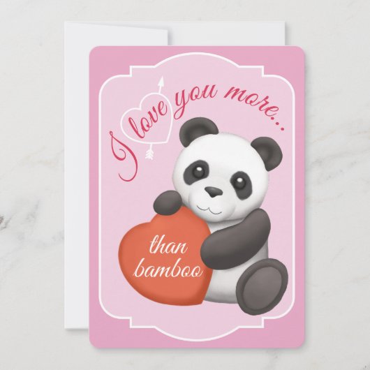 Valentines Flat Card Cute Panda シーズンカード (正面)