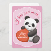 Valentines Flat Card Cute Panda シーズンカード (正面/裏面)