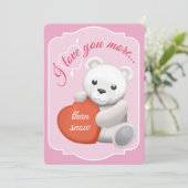 Valentines Flat Card Cute Polar Bear シーズンカード (スタンド正面)
