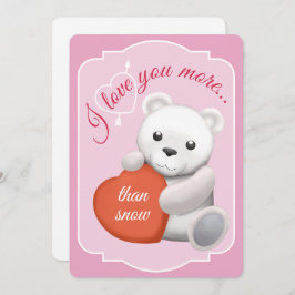 Valentines Flat Card Cute Polar Bear シーズンカード