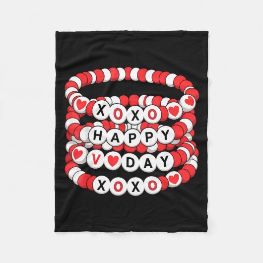 Valentines Friendship Bracelets Valentines Women K フリースブランケット (正面)