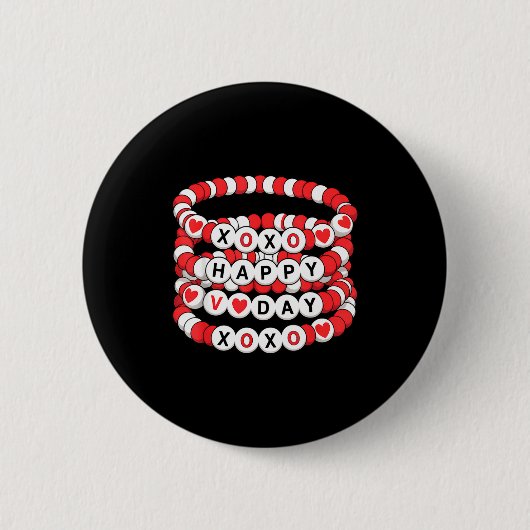 Valentines Friendship Bracelets Valentines Women K 缶バッジ (正面)