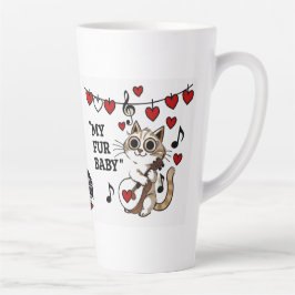 Valentine's Fur Baby Latte Mug カフェラテマグ