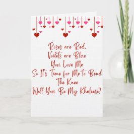 Valentine's Game of Thrones themed Proposal card カード