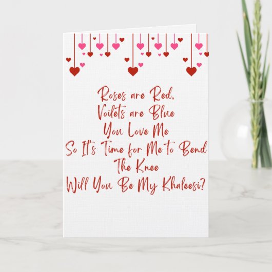 Valentine's Game of Thrones themed Proposal card カード (正面)