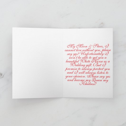 Valentine's Game of Thrones themed Proposal card カード (内部)