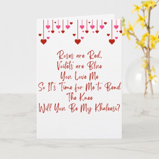 Valentine's Game of Thrones themed Proposal card カード (黄色い花)
