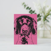 Valentines German Shorthair Pointerドッグシルエット シーズンポストカード (スタンド正面)