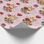 Valentine's Giraffes Wrapping Paper ラッピングペーパー (角)