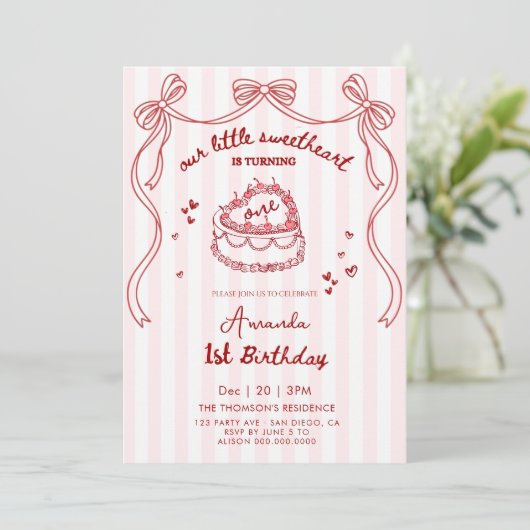 Valentines Hand Drawn Birthday 招待状 (スタンド正面)