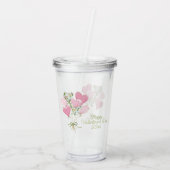 Valentine's Heart Pink and Green Heart Balloons アクリルタンブラー (裏面)