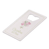 Valentine's Heart Pink and Green Heart Balloons クレジットカード栓抜き (裏面アングル)