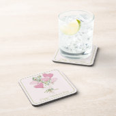 Valentine's Heart Pink and Green Heart Balloons コースター (右側)