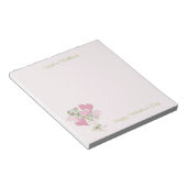 Valentine's Heart Pink and Green Heart Balloons ノートパッド (アングル)