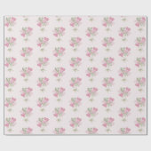 Valentine's Heart Pink and Green Heart Balloons ラッピングペーパー (フラット)