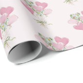 Valentine's Heart Pink and Green Heart Balloons ラッピングペーパー (ロールコーナー)