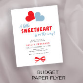 Valentines hearts boy baby shower invitation チラシ