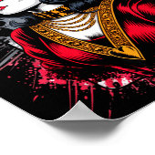 Valentines Hearts Card Queen Trendy ポスター (角)