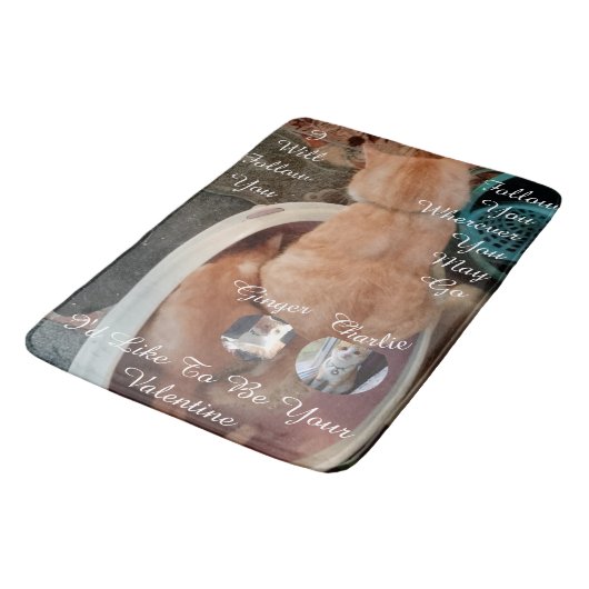 Valentine's Humor Cats Photo Text バスマット (アングル)