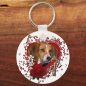 Valentines - Key to My Heart - Beagle キーホルダー (正面)