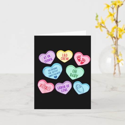 Valentines Labor And Delivery Nurse Heart Candy La カード (黄色い花)