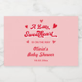 Valentines Little Sweetheart Baby Shower Champagne スパークリングワインラベル (シングルラベル)